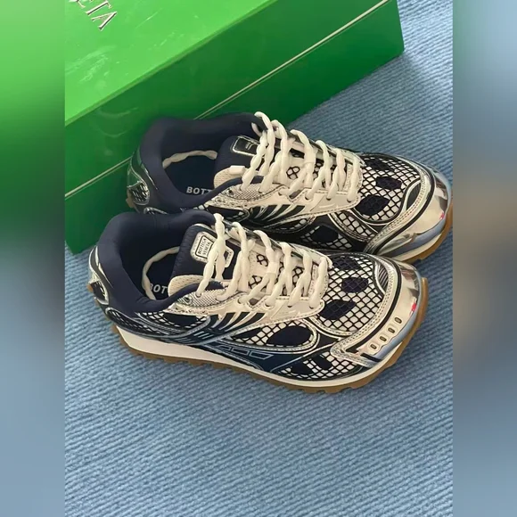 Bottega Veneta Navy Blue Orbit Sneakers